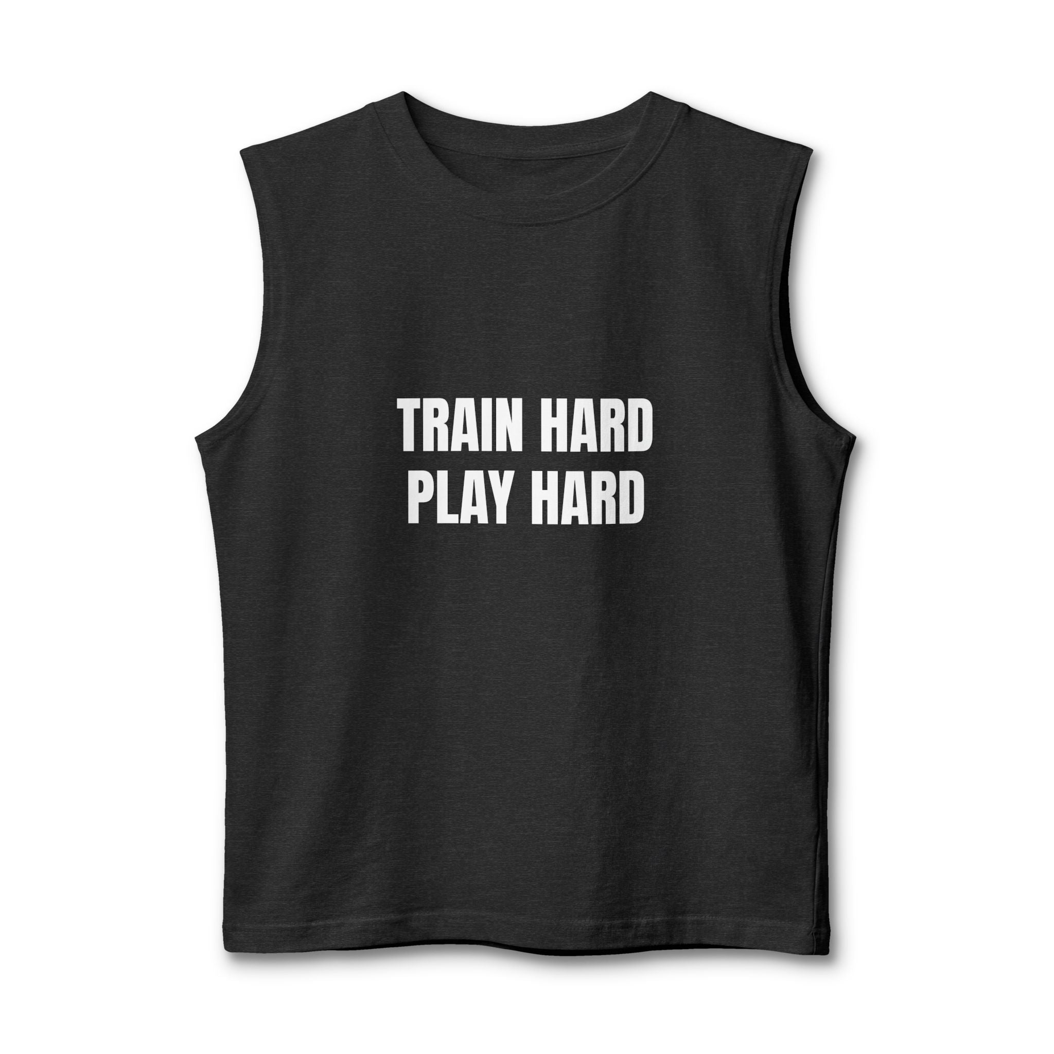 Dog Trainer Muscle Tank — "Train Hard Play Hard" Sleeveless Tee