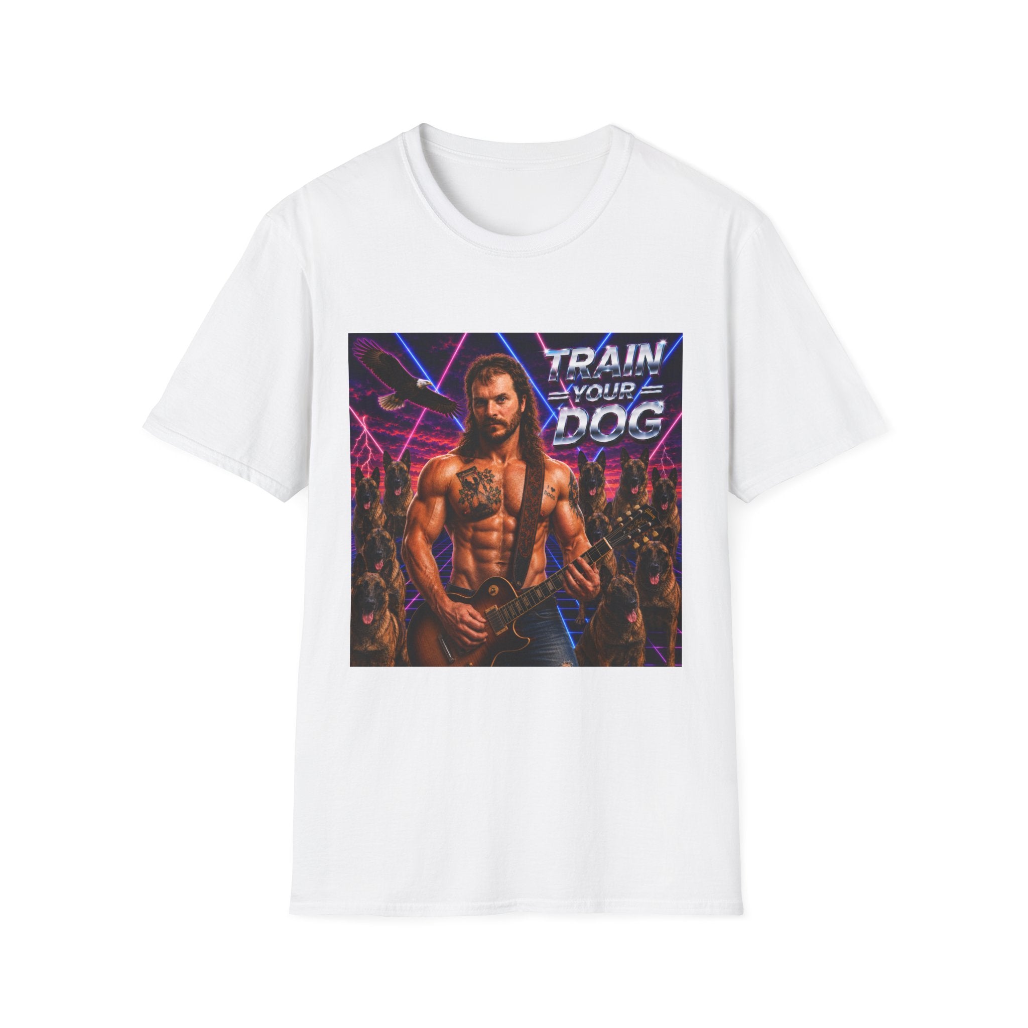 Mullet Portrait T-Shirt — Retro Tattoo Guy Graphic Tee