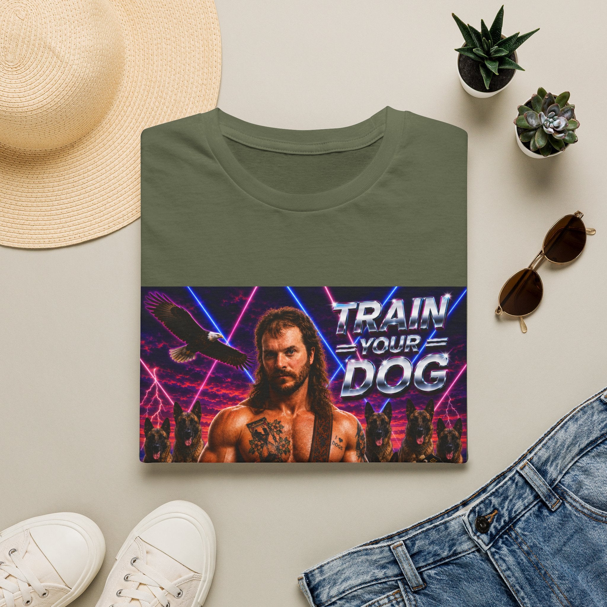 Mullet Portrait T-Shirt — Retro Tattoo Guy Graphic Tee
