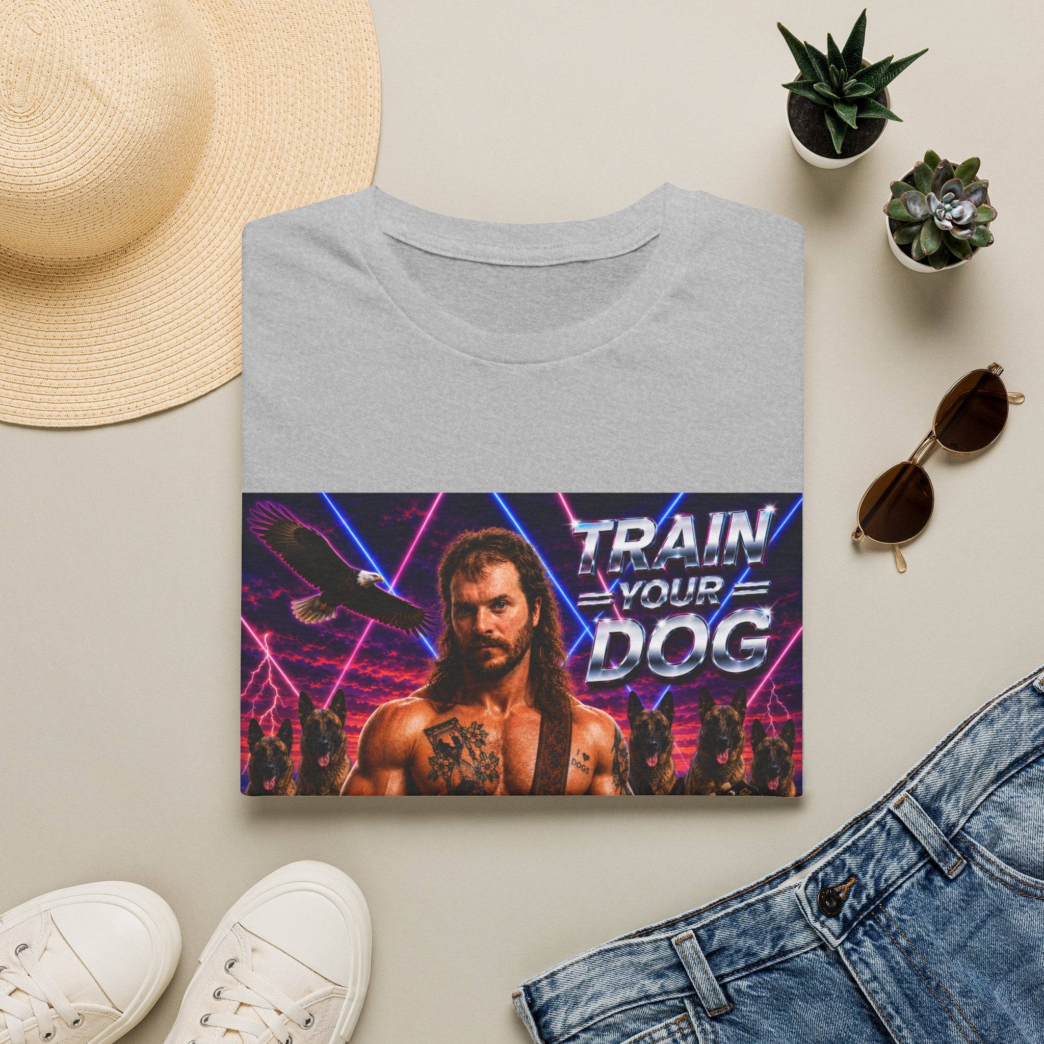 Mullet Portrait T-Shirt — Retro Tattoo Guy Graphic Tee